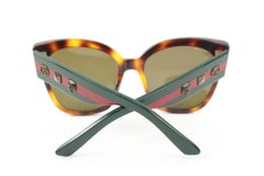Gucci GG0059S Red Green Web Tiger Star Icon Havana Sunglasses 8g228s
