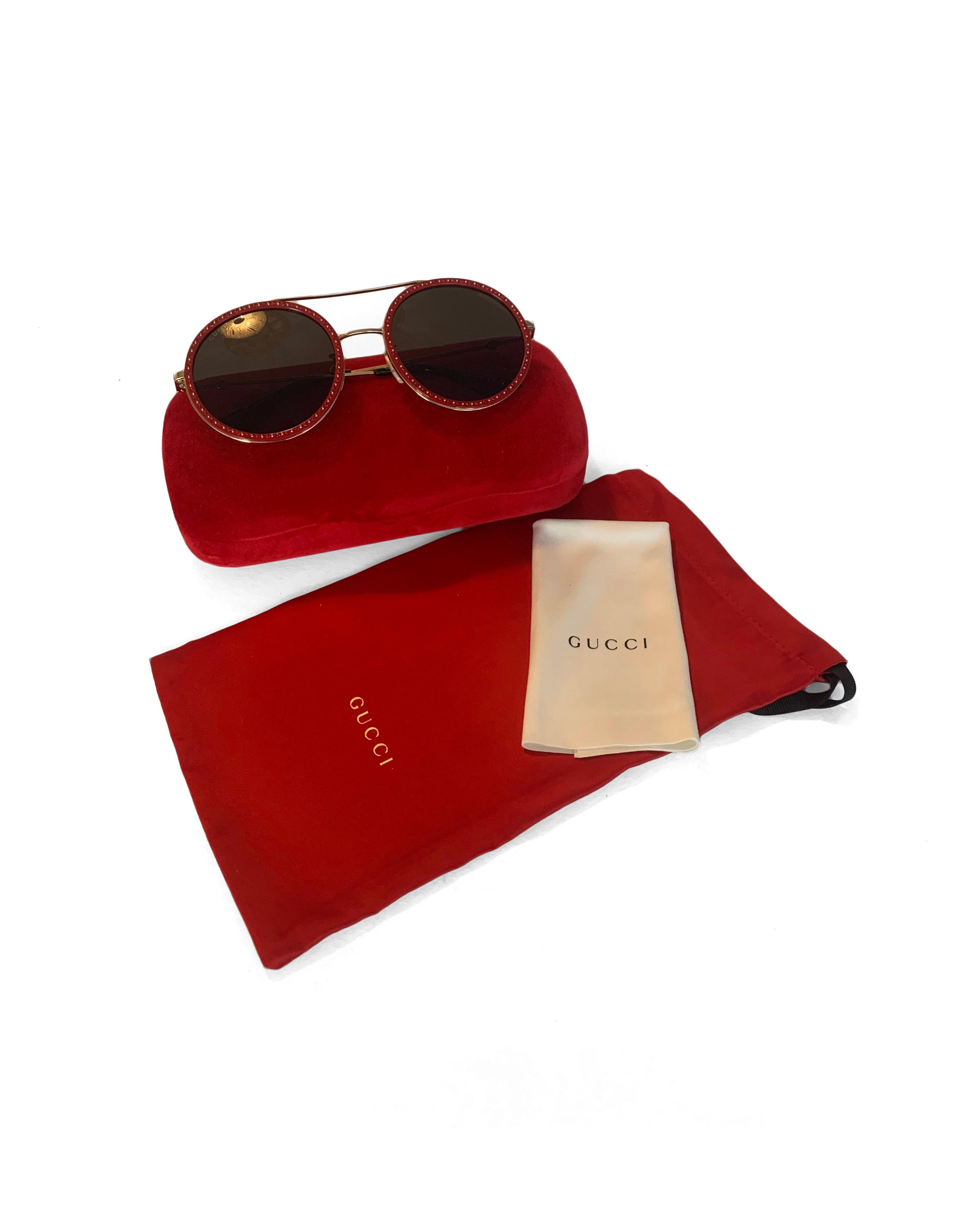 gucci red frame sunglasses