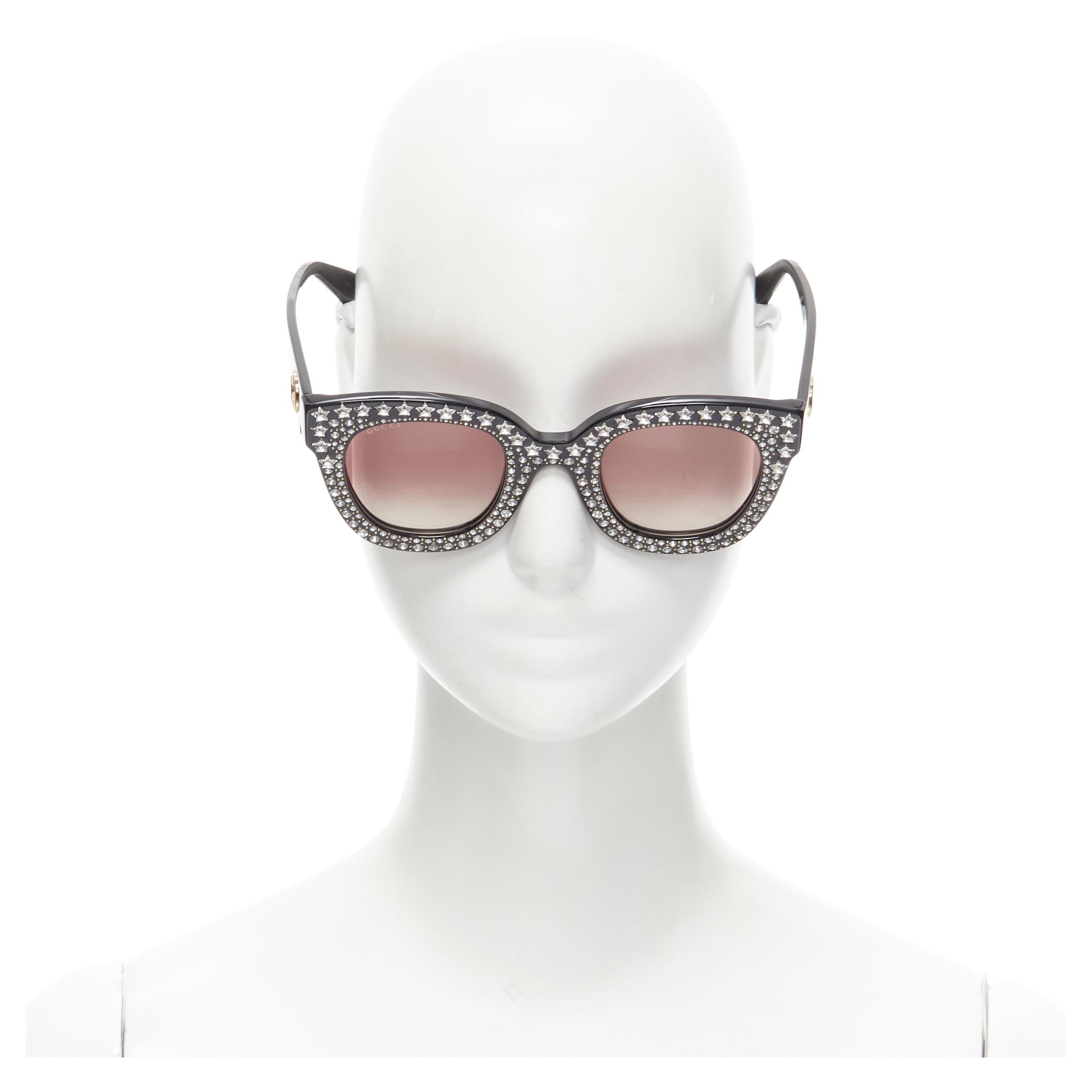 GUCCI GG0116S star crystal GG brown gradient oversized sunglasses at 1stDibs | gucci crystal sunglasses, gucci star sunglasses, gucci embellished sunglasses