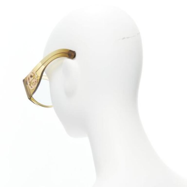 GUCCI GG0151S GG logo yellow acetate oversized GG sunglasses 1