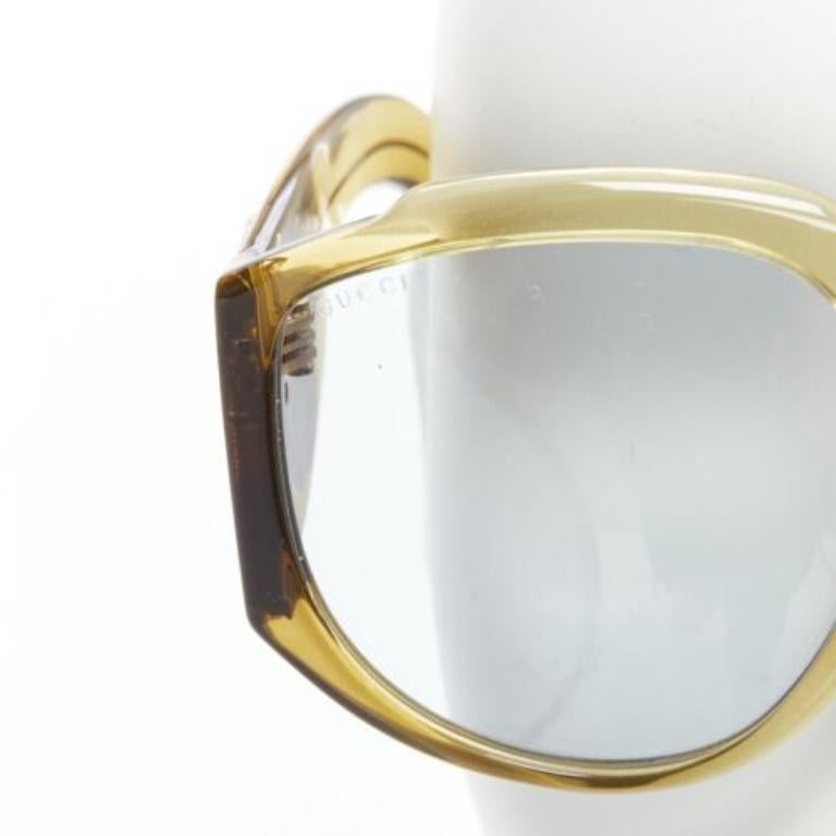GUCCI GG0151S GG logo yellow acetate oversized GG sunglasses 2