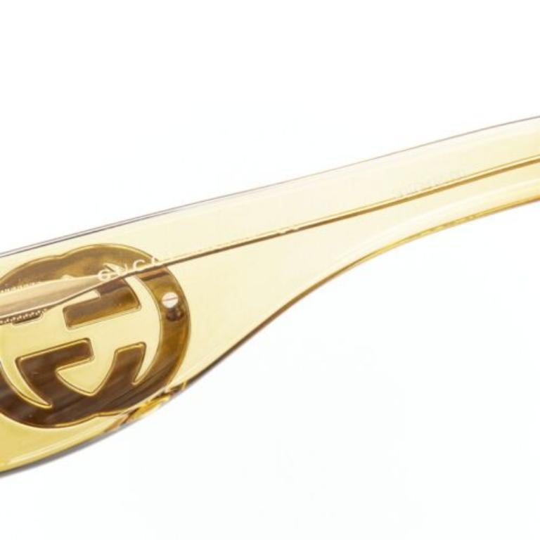 GUCCI GG0151S GG logo yellow acetate oversized GG sunglasses 4