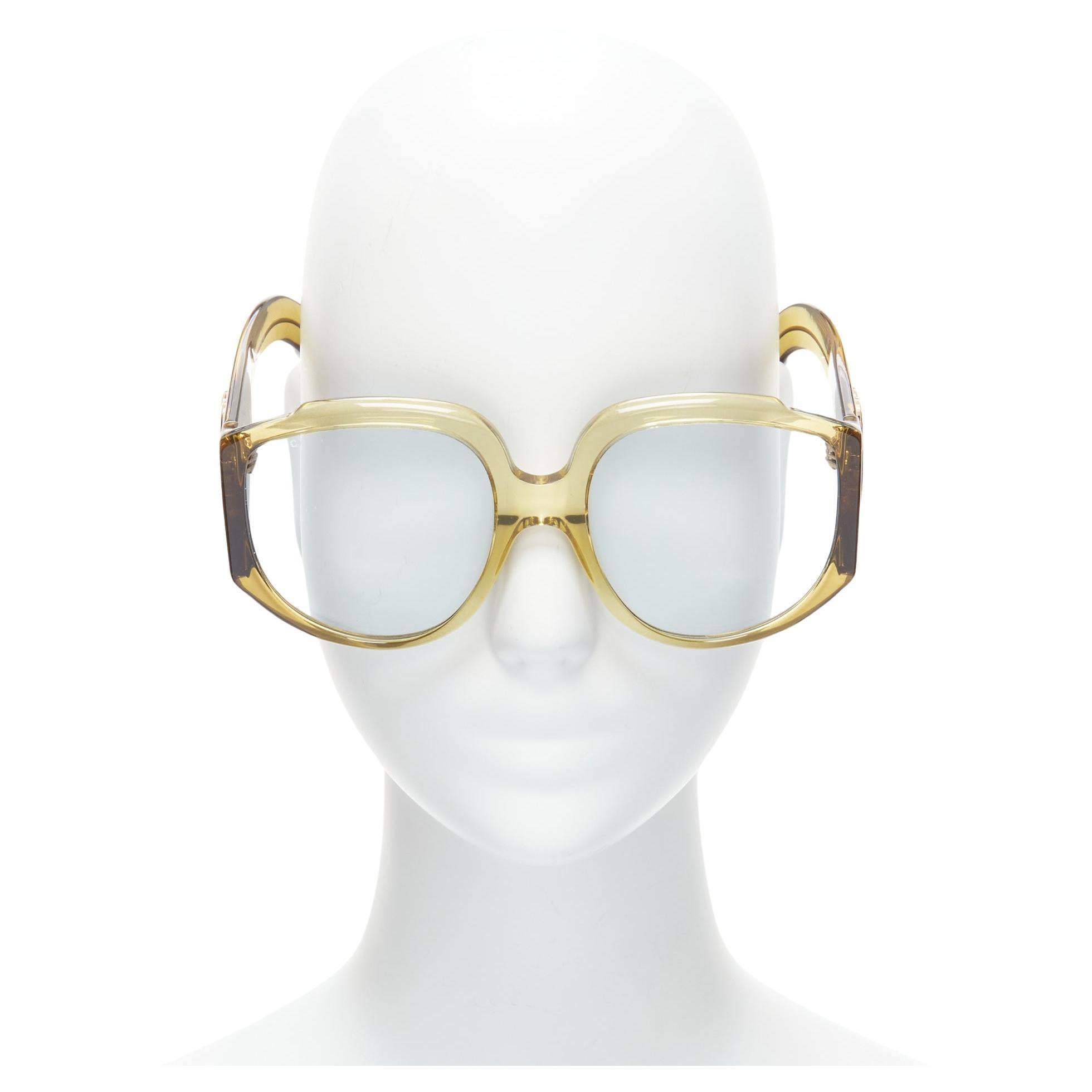 GUCCI GG0151S GG Logo gelbe übergroße GG-Sonnenbrille aus Acetat in Übergröße im Angebot