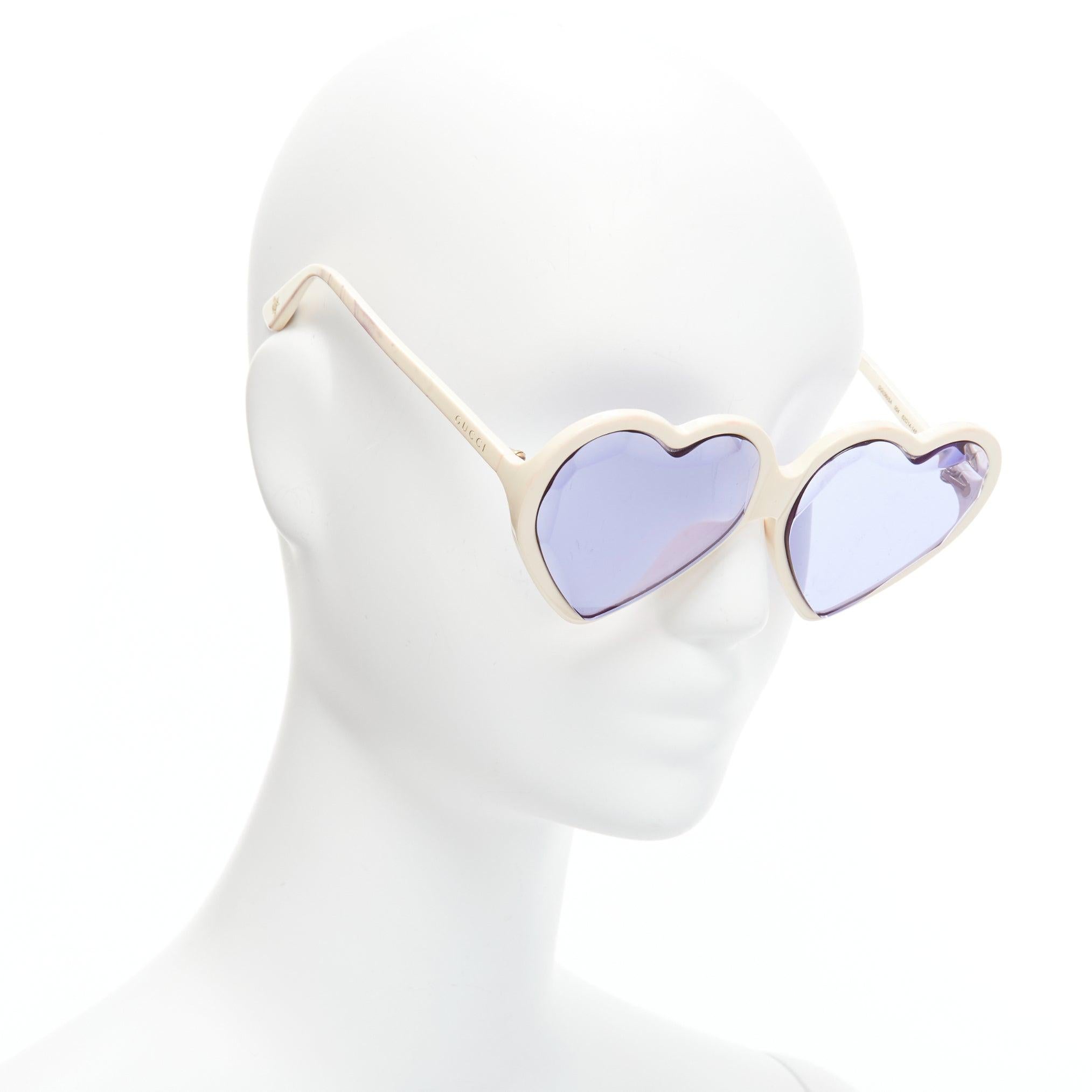 GUCCI GG0360SA Hollywood Forever Runway purple white heart sunglasses In Fair Condition In Hong Kong, NT