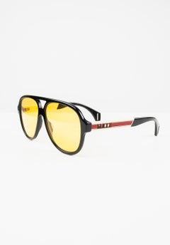 Gucci GG0463S 001 Gelbe Herren-Sonnenbrille mit Linsen, S849