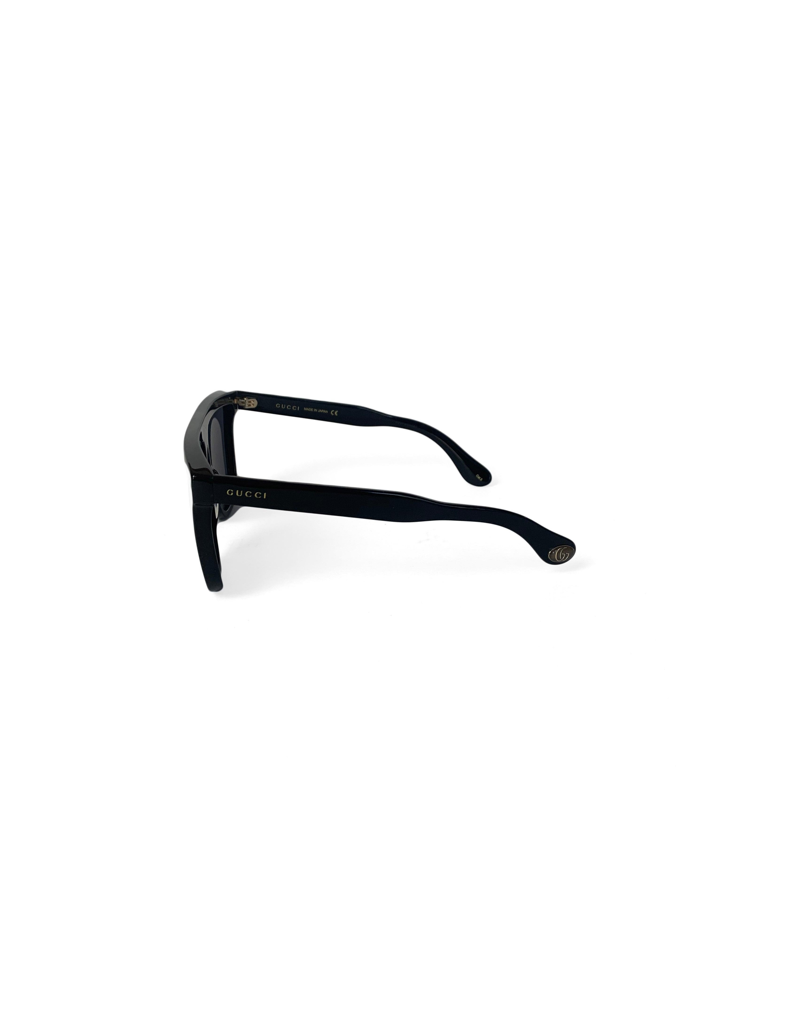 Women's or Men's Gucci GG0582S Black Oversized Flat-Top Sunglasses