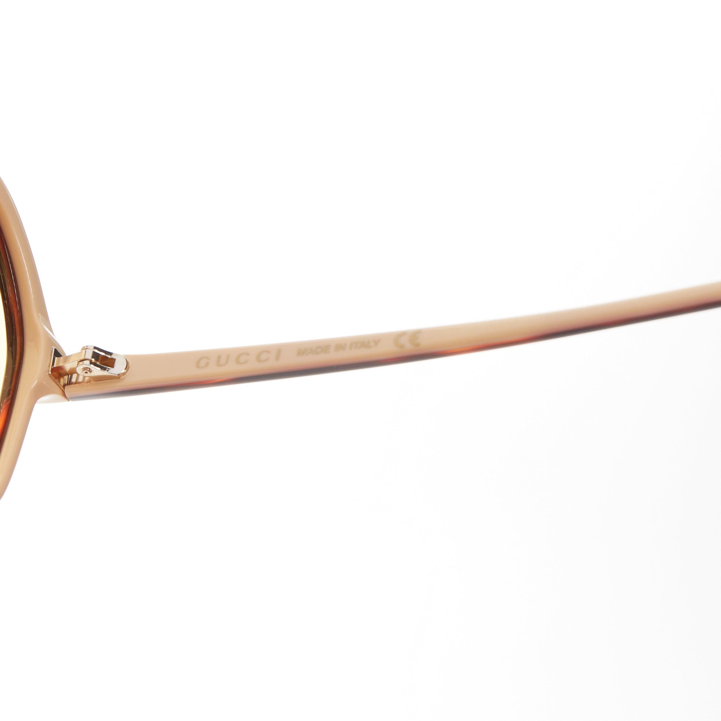 Gucci GG0734S occhiali da sole in acetato tartaruga marrone con logo GG in cristallo in vendita 3