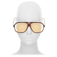 GUCCI GG0734S crystal GG logo brown tortoise acetate sunnies