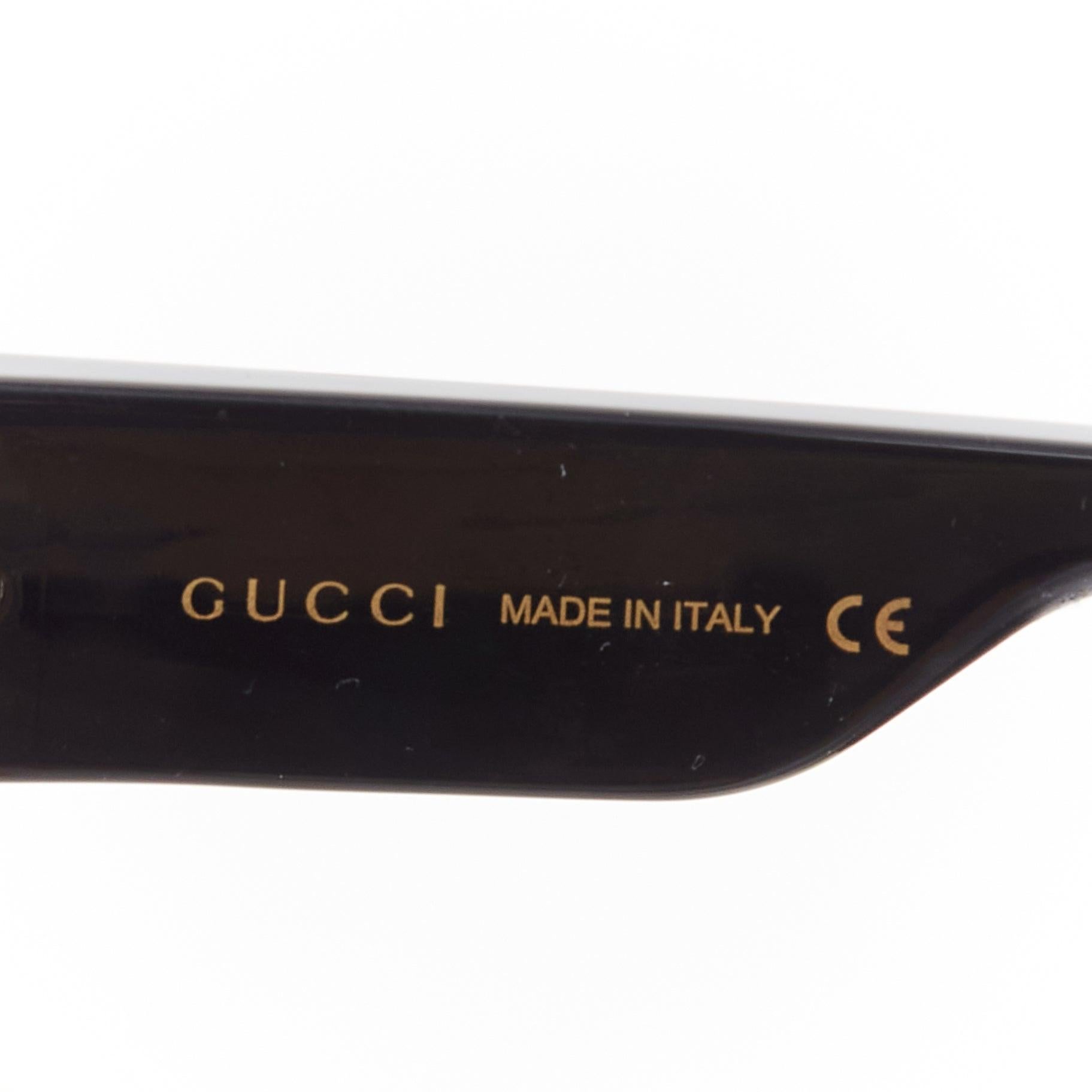 GUCCI GG0900S gold black logo cream frame black lens oversized shield sunglasses For Sale 2