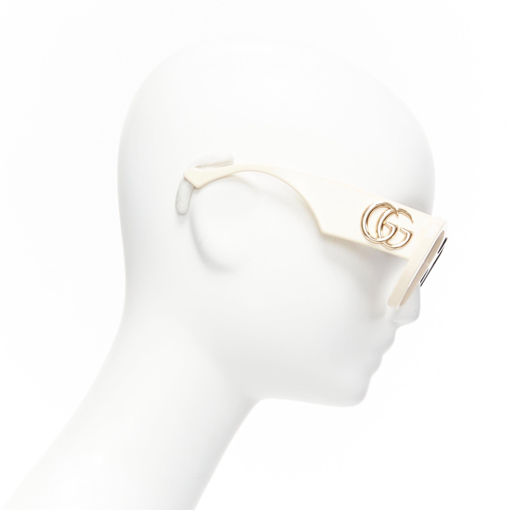 GUCCI GG0956S black cream cruella bicolor square oversiezd sunnies In Excellent Condition For Sale In Hong Kong, NT