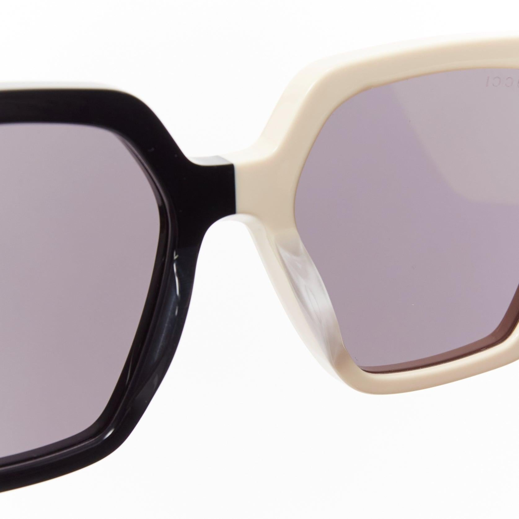 GUCCI GG0956S black cream cruella bicolor square oversiezd sunnies For Sale 3