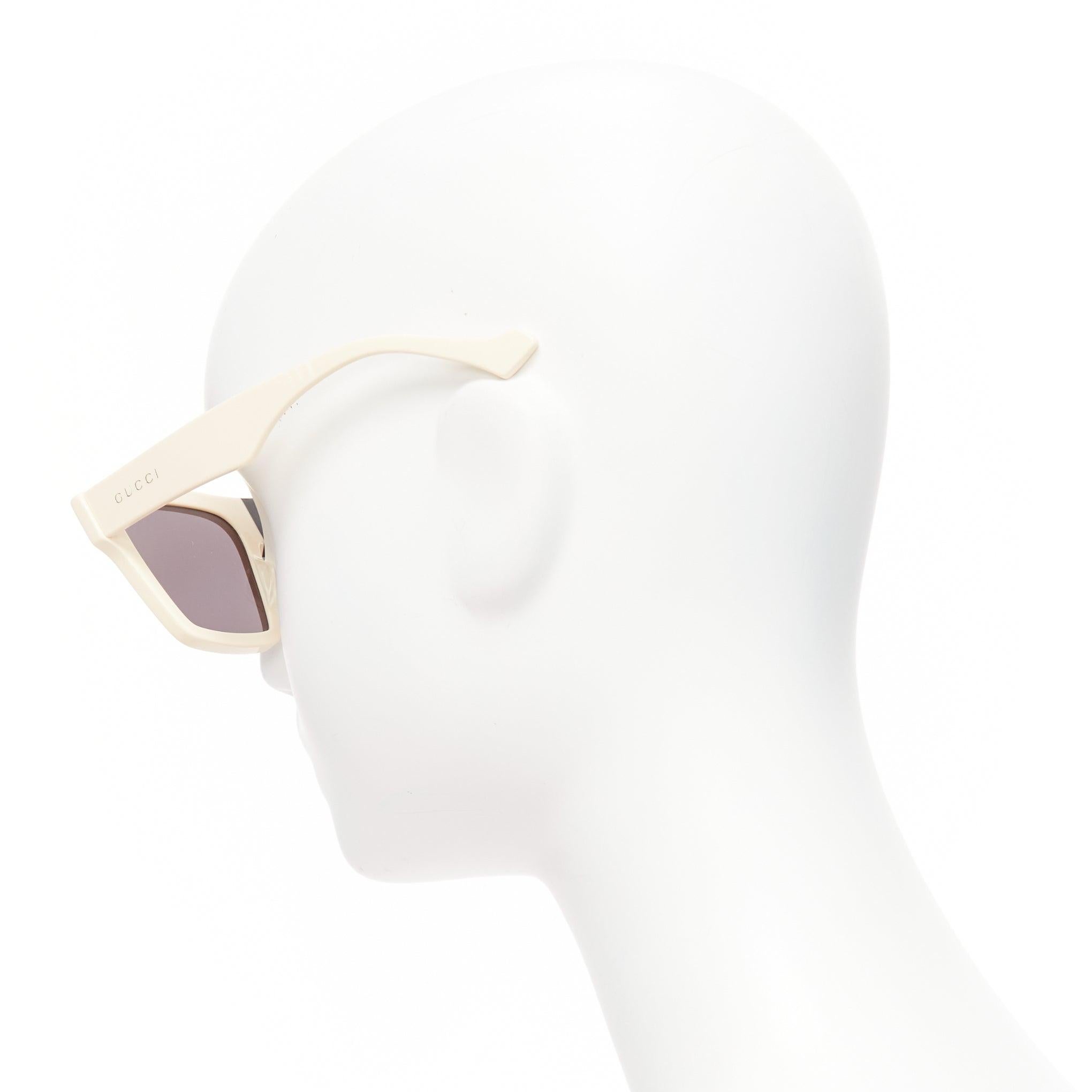 Donna Gucci GG0962S occhiali da sole neri crema GG cruella bicolore forma quadrata in vendita