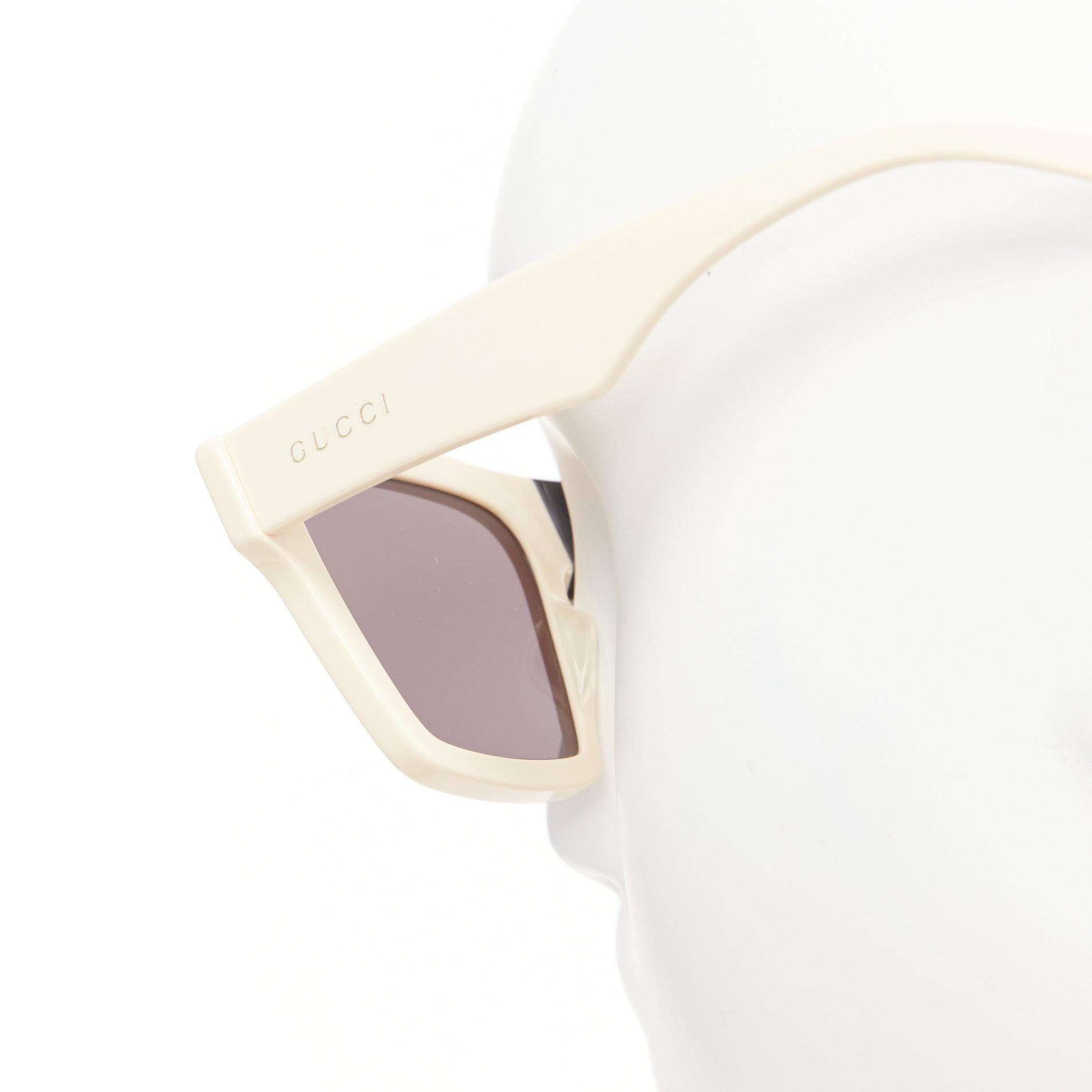 GUCCI GG0962S black cream GG cruella bicolor square shape sunglasses For Sale 2