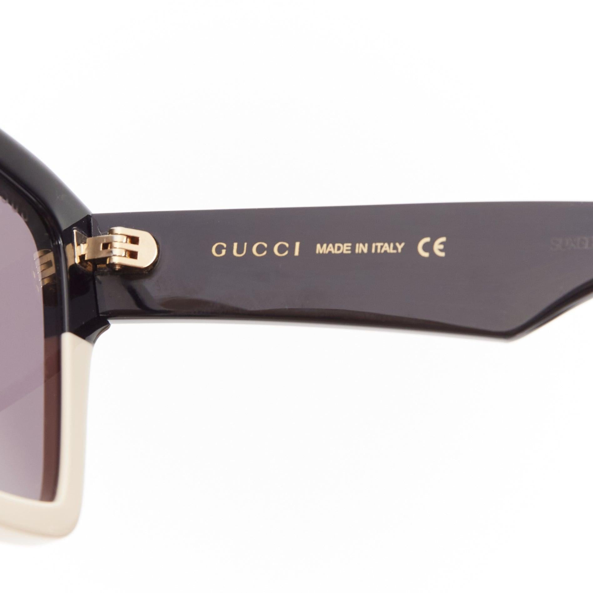 GUCCI GG0962S black cream GG cruella bicolor square shape sunglasses For Sale 5