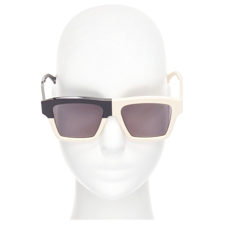 Gucci Black and Cream Square Glasses Gucci Black and Beige Square Sunglasses Gucci main image 4
