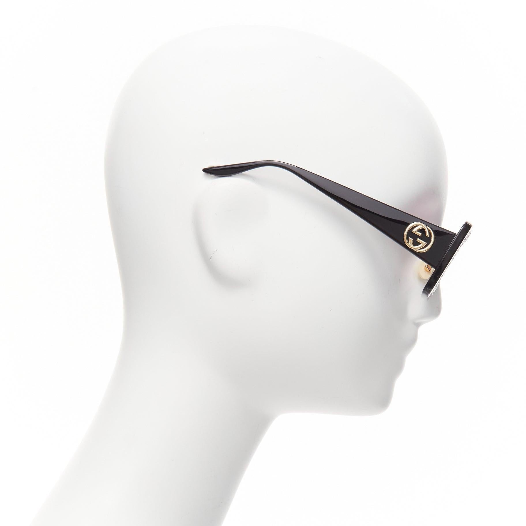 GUCCI GG0974S Rechteckige Sonnenbrille mit silbernem Kristallrahmen und rosa Linsen im Zustand „Gut“ im Angebot in Hong Kong, NT