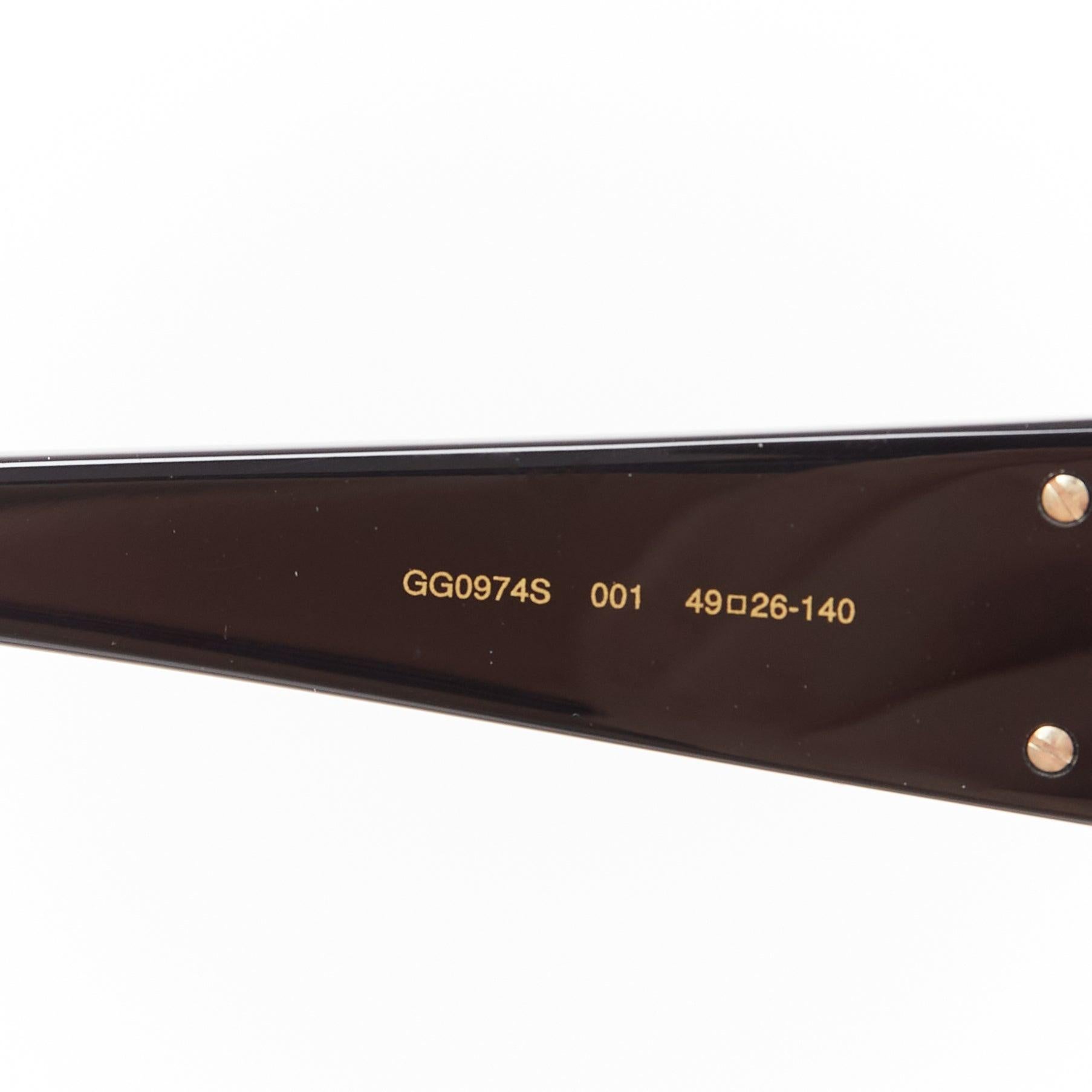 GUCCI GG0974S Rechteckige Sonnenbrille mit silbernem Kristallrahmen und rosa Linsen im Angebot 4