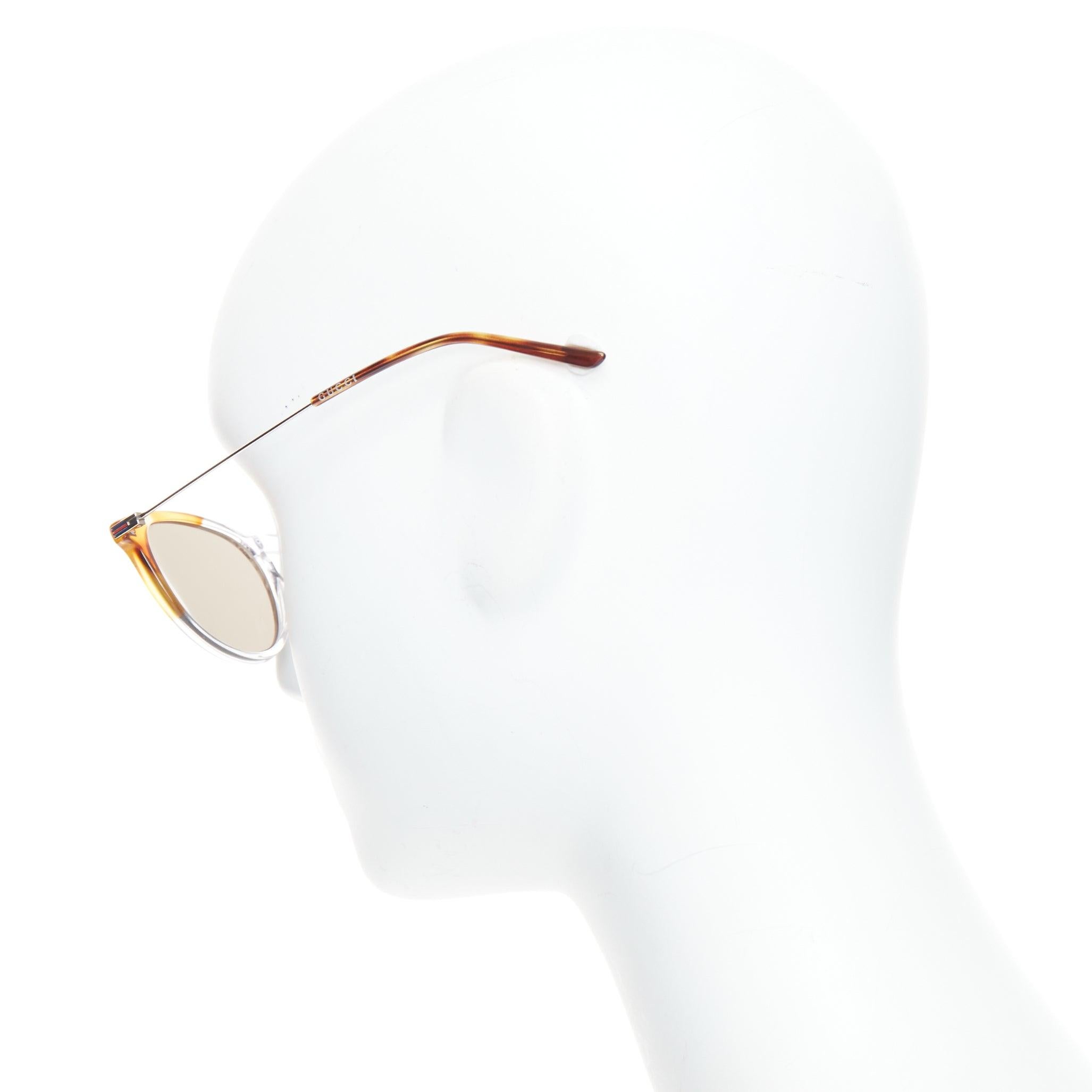 Women's GUCCI GG1048S clear brown ombre frames squoval sunglasses For Sale