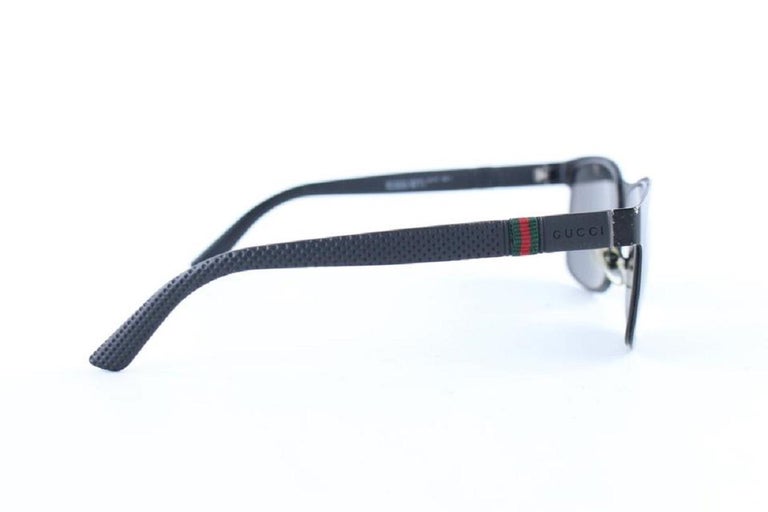 Gucci GG2247 Perofrated Black Web Sunglasses Men's Unisex 3GR0126 at 1stDibs