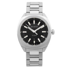 Gucci GG2570 Stainless Steel Black Dial Date Quartz Men's Watch YA142401