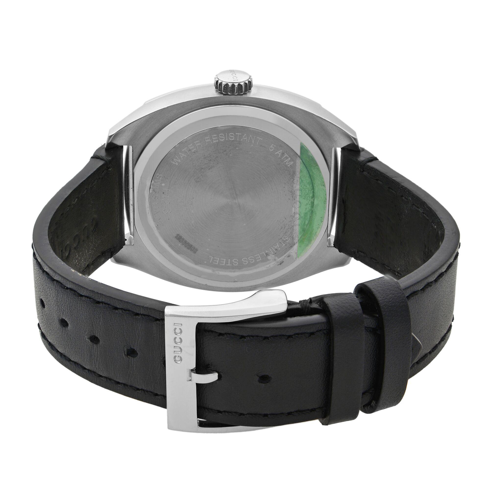 Gucci GG2570 Stainless Steel Black Dial Quartz Men's Watch YA14230 1