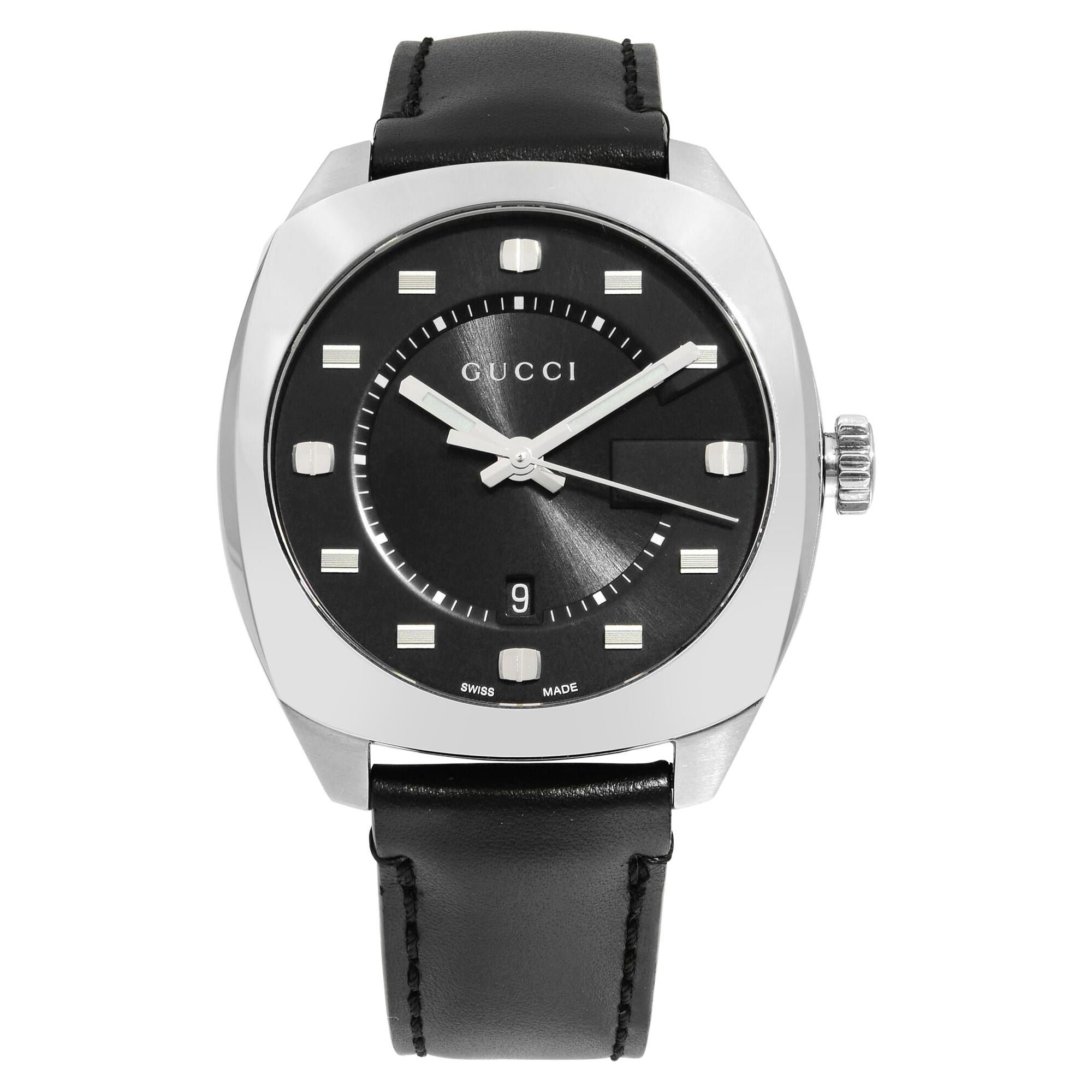Gucci GG2570 Stainless Steel Black Dial Quartz Men's Watch YA14230