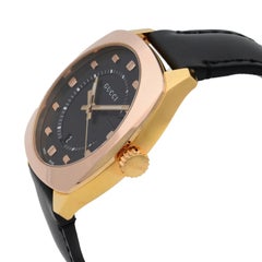 Gucci GG2570 Stainless Steel Gold Tone Black Dial Quartz Men's Watch YA142309