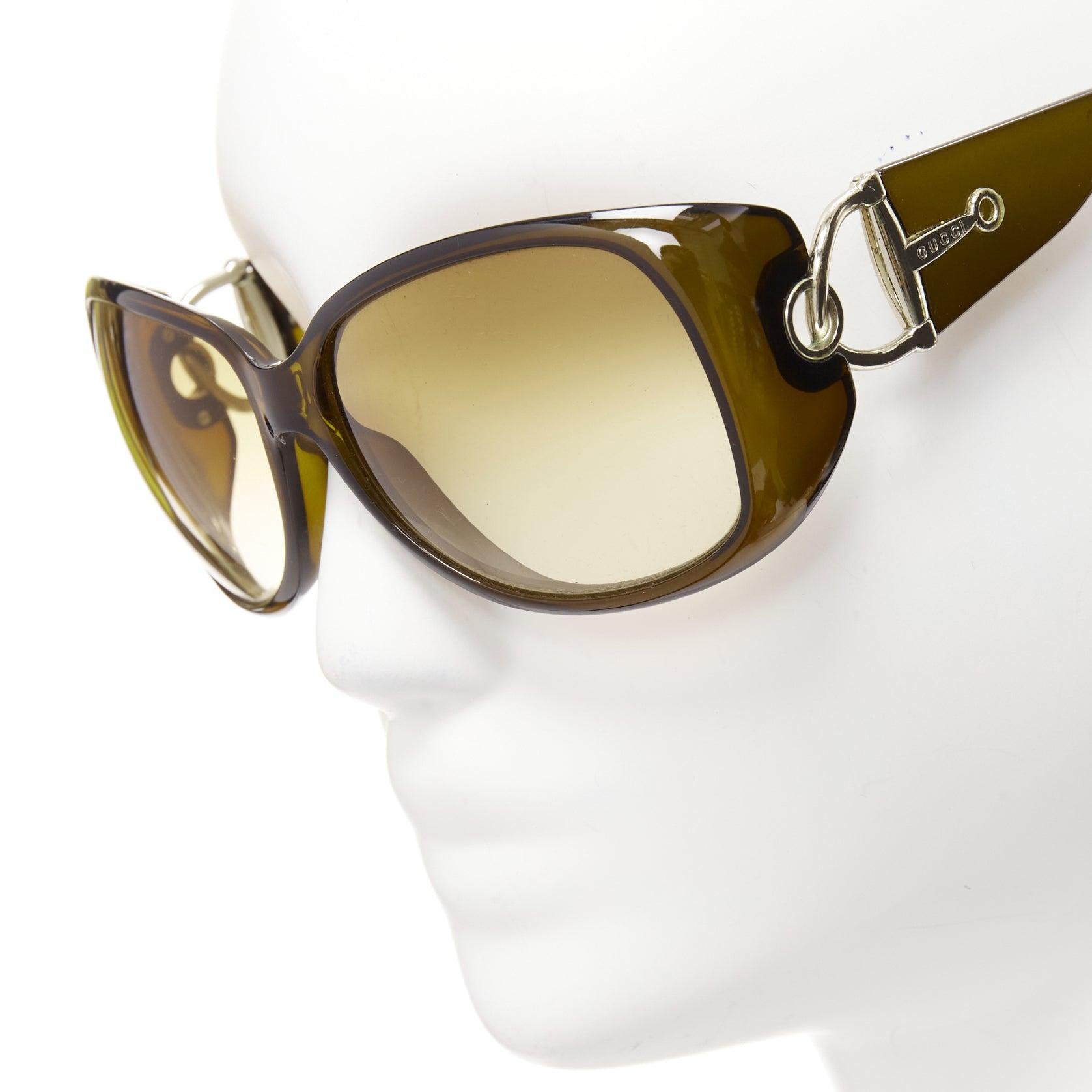 GUCCI GG2951E/S dark green silver GG bamboo buckle side wrap sunglasses For Sale 1