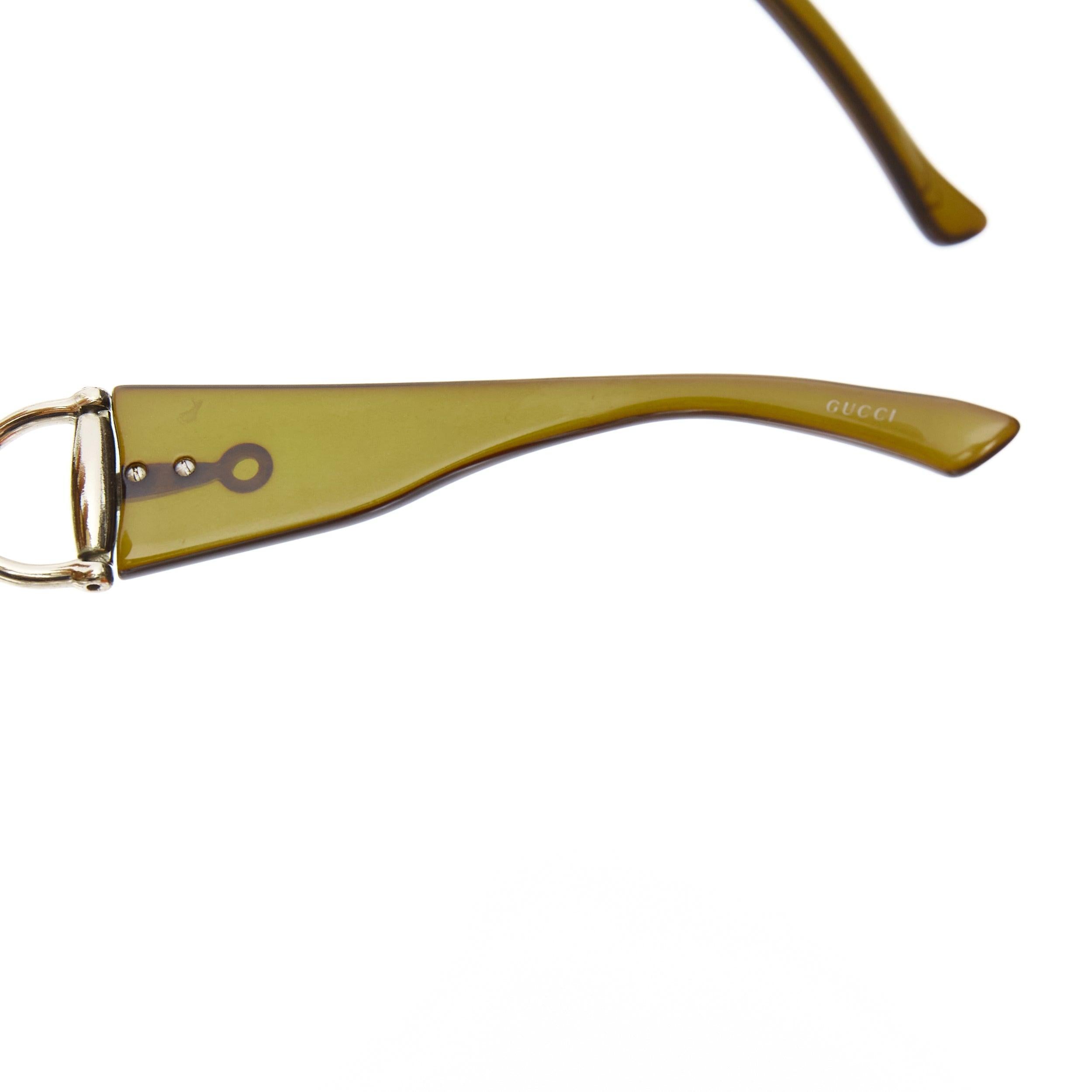 GUCCI GG2951E/S dark green silver GG bamboo buckle side wrap sunglasses For Sale 3