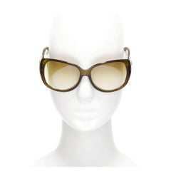 GUCCI GG2951E/S dark green silver GG bamboo buckle side wrap sunglasses
