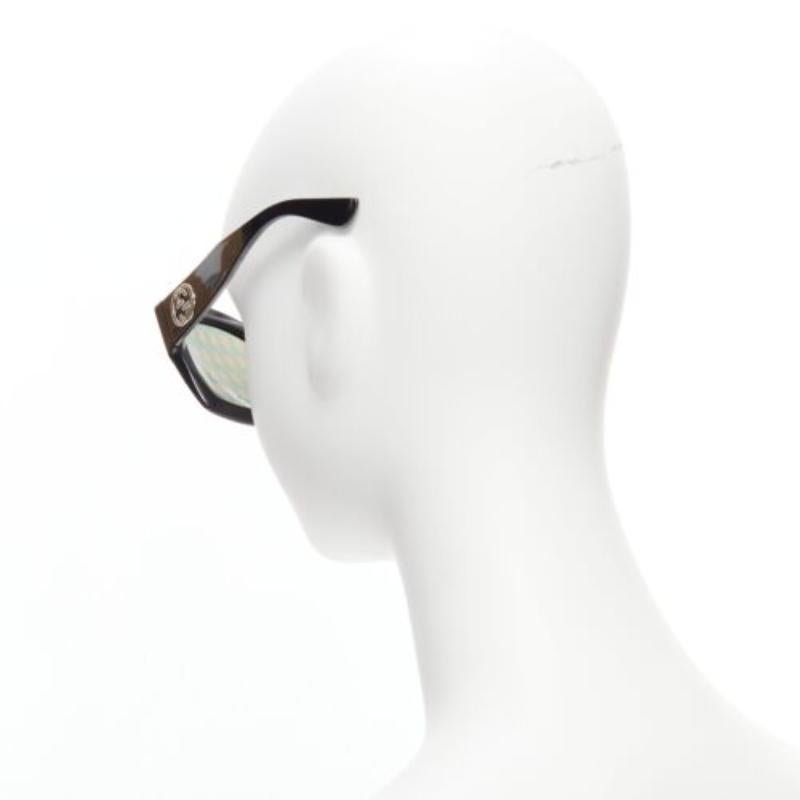 GUCCI GG3870S orange lightning lens square frame star stud sunglasses In Good Condition For Sale In Hong Kong, NT