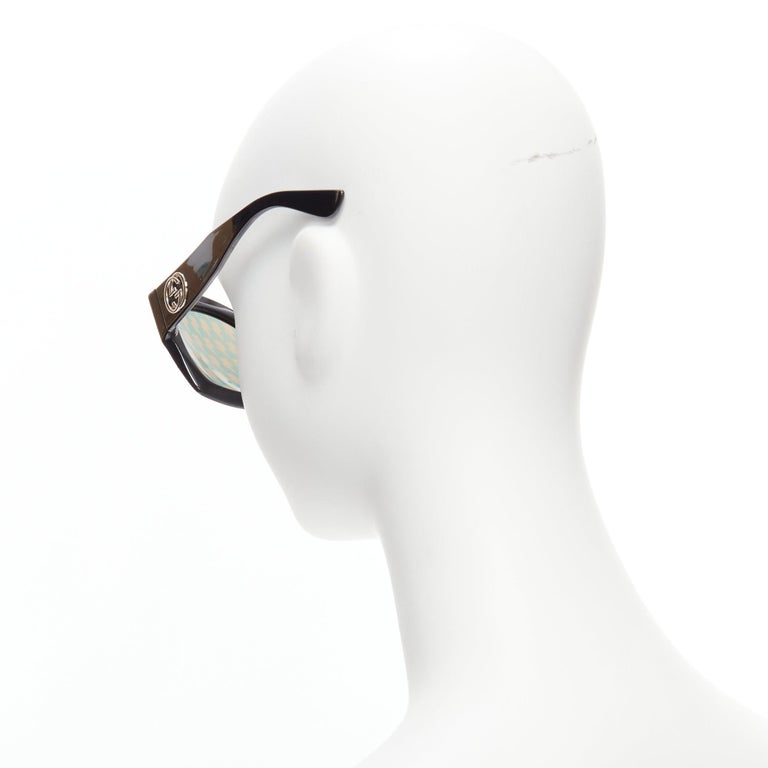 Gucci Square Frame Star Studded Sunglasses in White GG3870S Gucci by Alessandro Michele - Black Women Casual Eyewear  main image 3