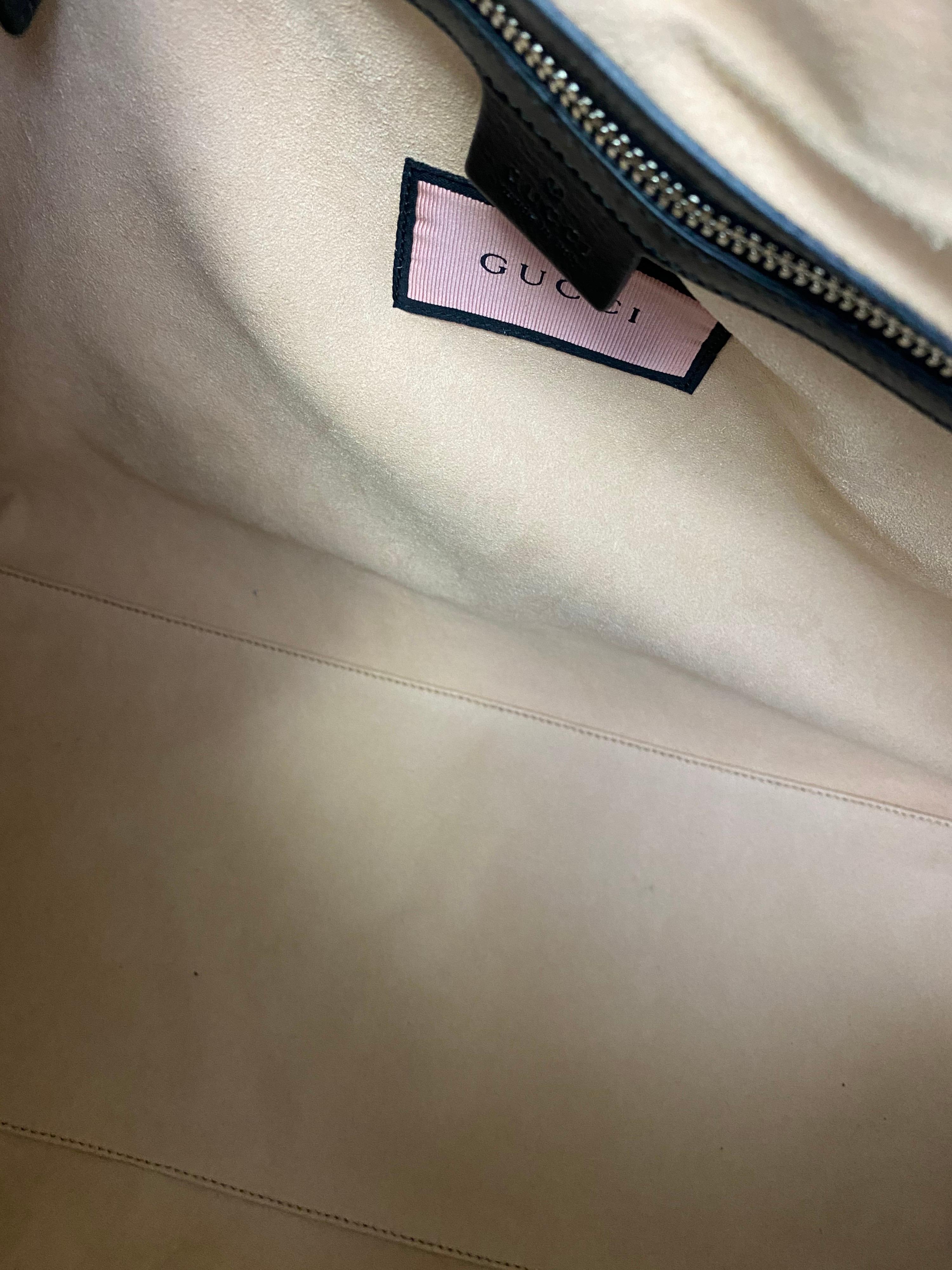 Gucci Ghost Bag in Black Leather with Yellow and Blue Decoration 1