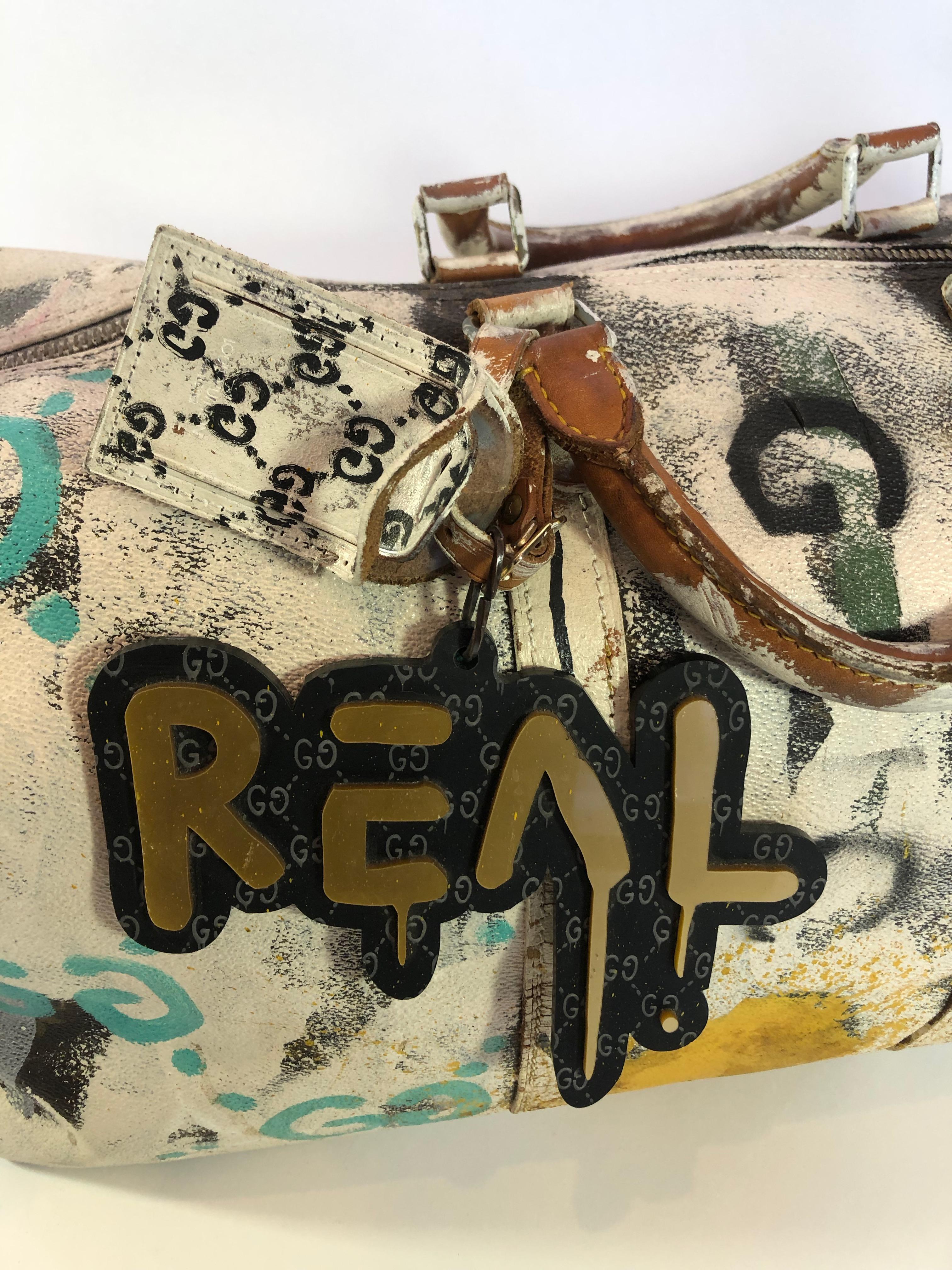 Gucci Ghost Original Hand Painted One of A Kind Louie Vuitton Duffel Bag 2