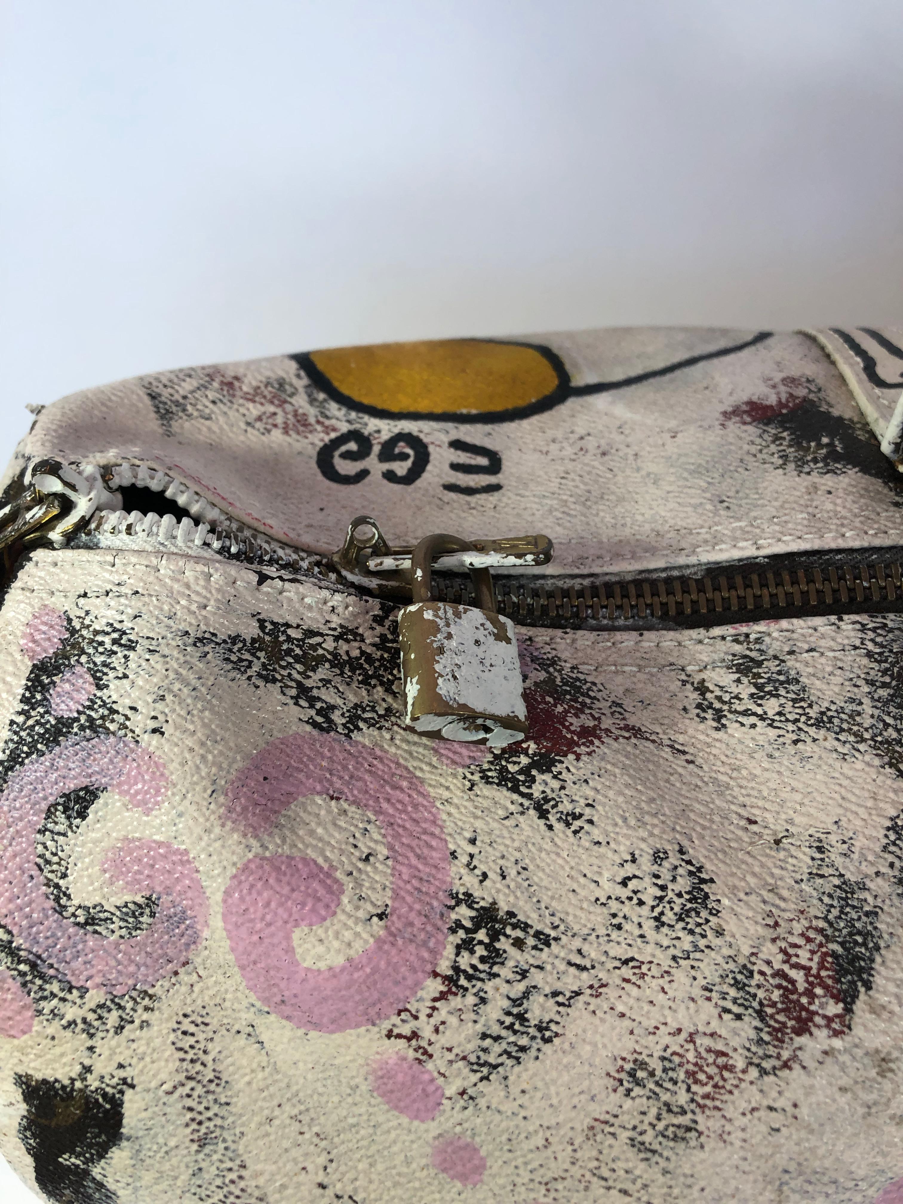 Gucci Ghost Original Hand Painted One of A Kind Louie Vuitton Duffel Bag In Good Condition In Los Angeles, CA