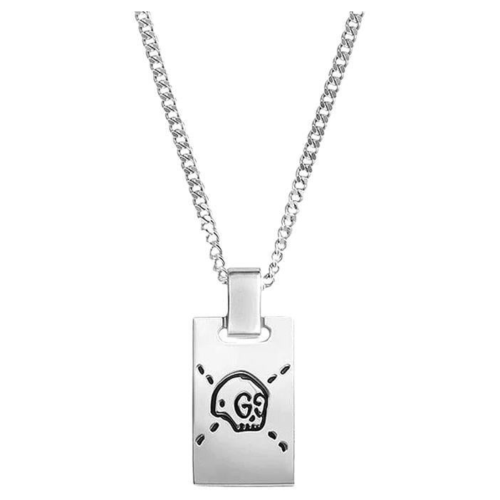 Gucci Ghost Sterling Silver Necklace YBB455315001 For Sale