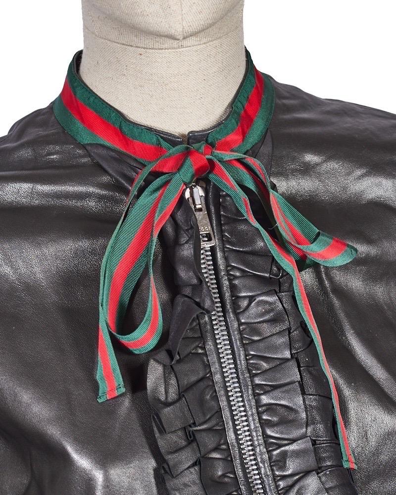 Gucci Giacca Web Ruoches Nero Negro en venta
