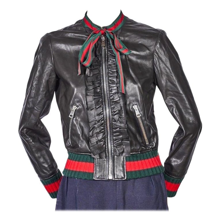 Gucci Giacca Web Ruoches Nero en venta