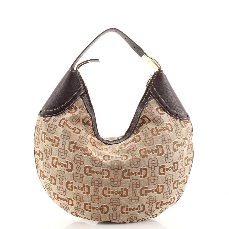 gucci vintage gold python horsebit hobo bag for sale... Gucci Glam Hobo Horsebit Canvas Medium For Sale at 1stDibs