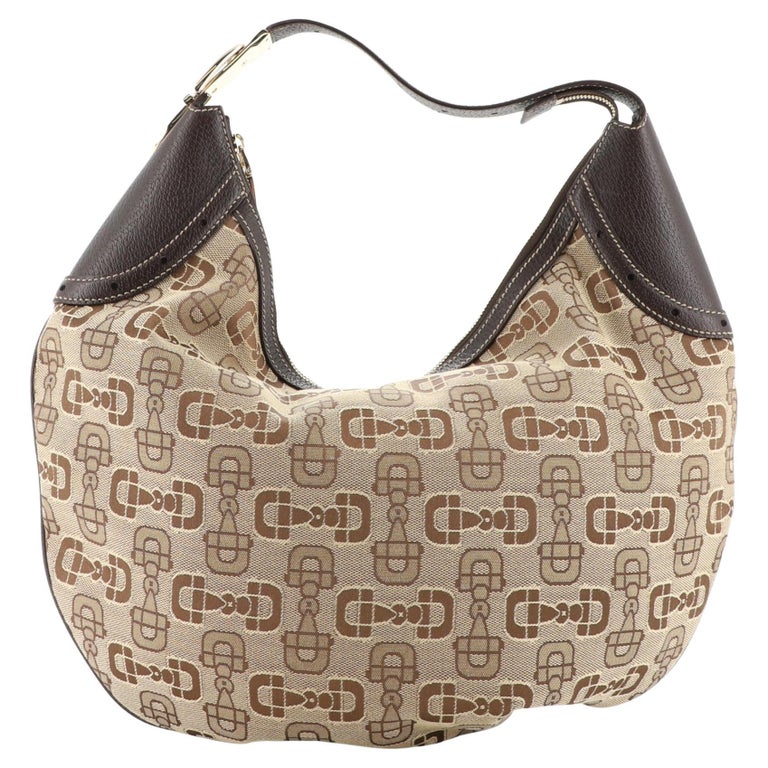 gucci vintage gold python horsebit hobo bag for sale... Gucci Glam Hobo Horsebit Canvas Medium at 1stDibs