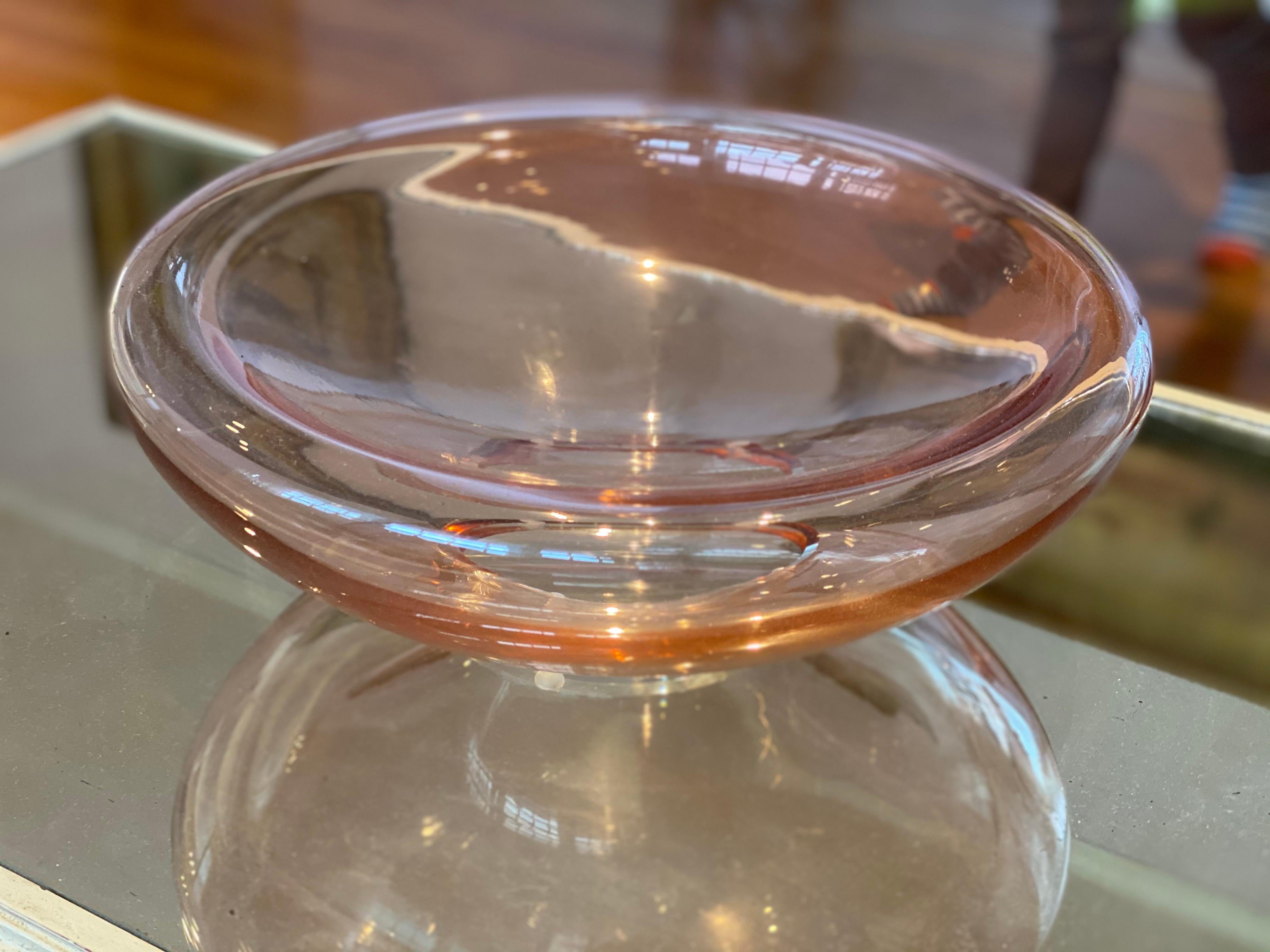 20th Century Gucci Glass Bowl in Rose Color For Sale