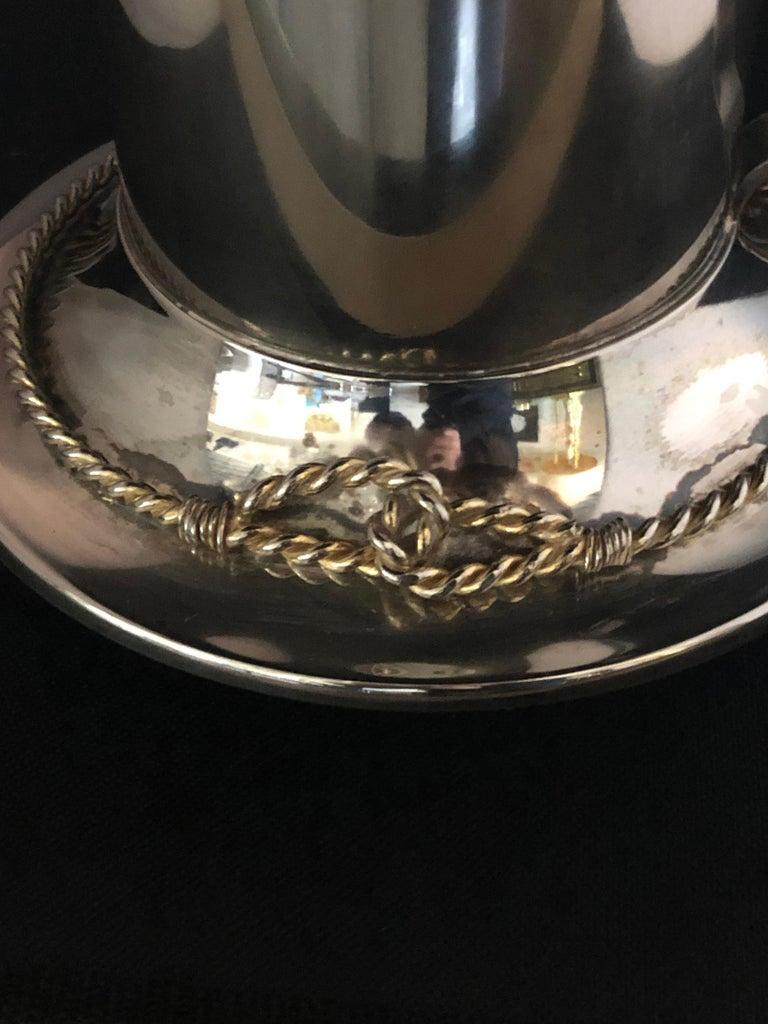 Gucci Glass Encased in Silver-Plate Nautical Martini Pitcher and Long Spoon For Sale 1