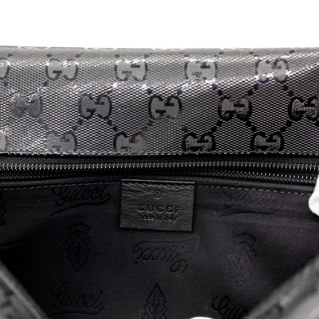 Gucci Glazed Black GG Supreme Canvas Medium Crossbody Unisex Messenger Bag For Sale 5