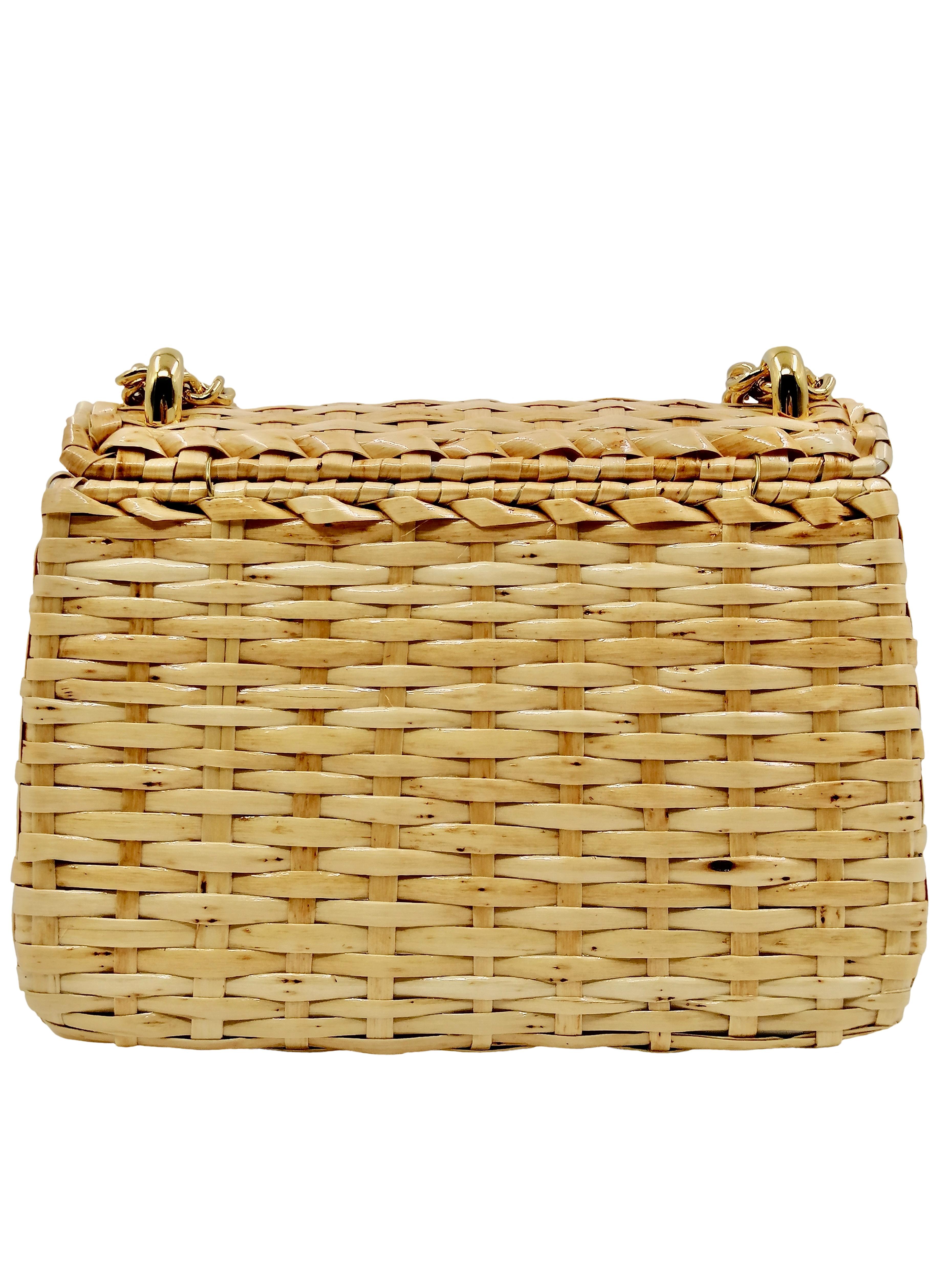 GUCCI  glazed wicker mini  cestino shoulder bag natural 1