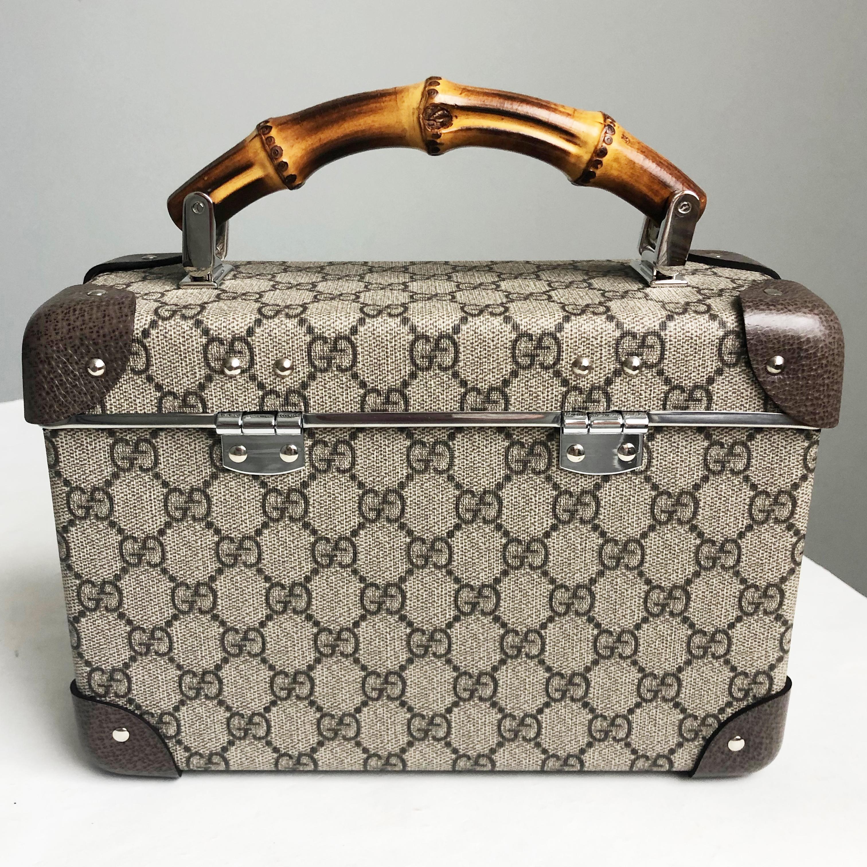 Gray Gucci Globetrotter GG Beauty Case F/W 2018 Runway Collection