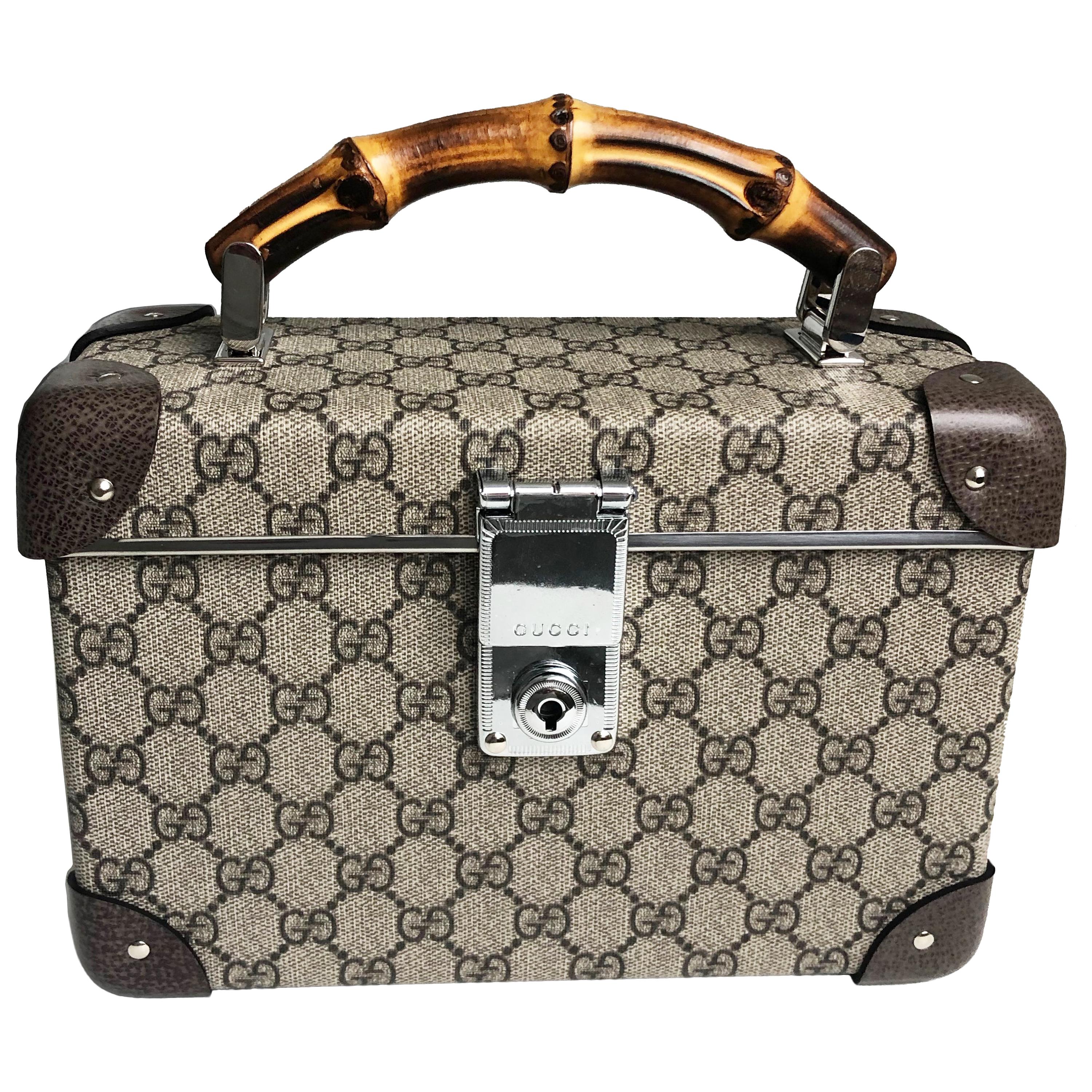 Gucci GG Canvas Beauty Train Case Bag with Bamboo Handle - Bergdorf Goodman
