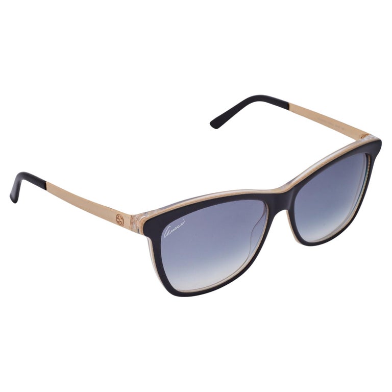 Gucci Gold And Black Frame Sunglasses GG 3675/S at 1stDibs display picture 1