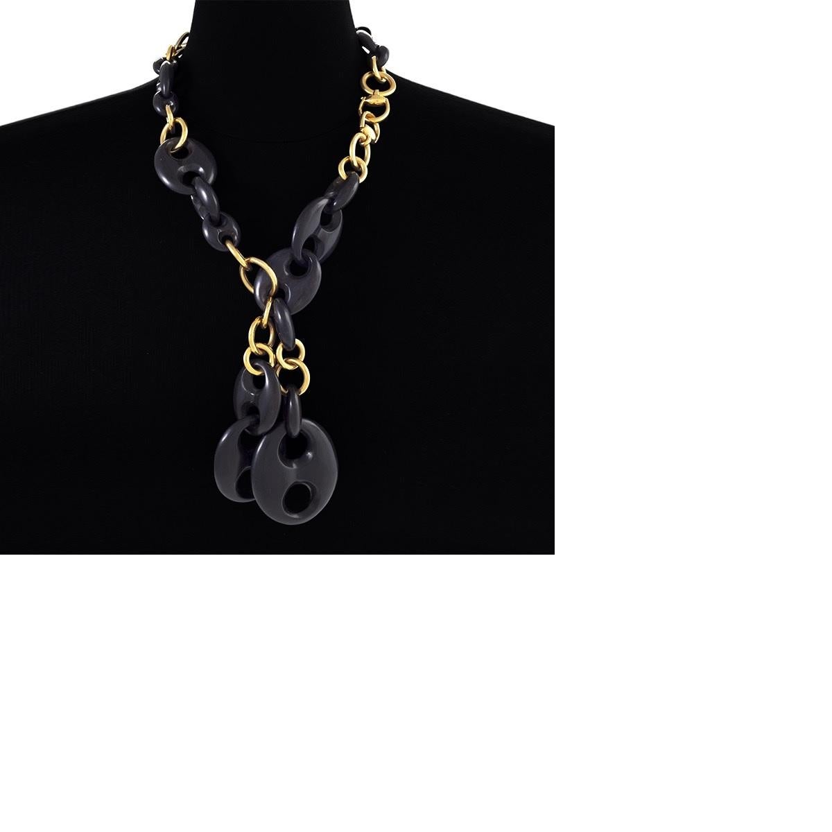 Halskette aus Gold und Ebenholz von Gucci im Zustand „Hervorragend“ im Angebot in New York, NY