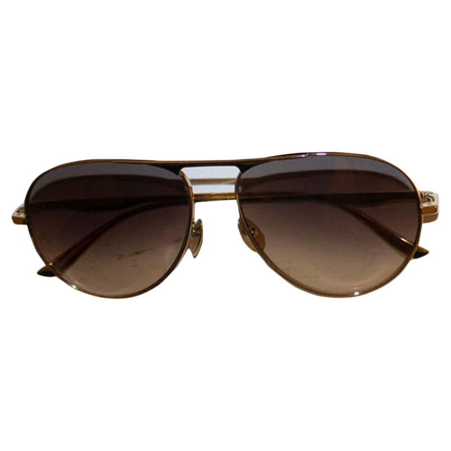 Gucci Gold Aviator Style Sunglasses For Sale