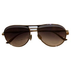 Used Gucci Gold Aviator Style Sunglasses